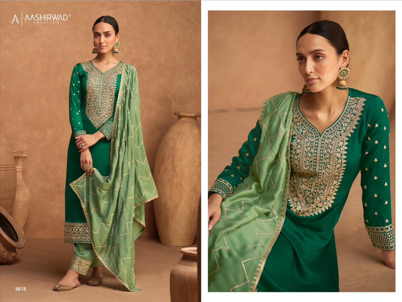 Gulkand Kesariya Colors By Aashirwad Designer Salwar Suit Catalog